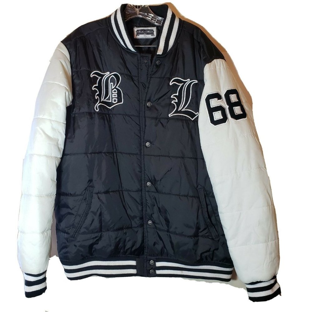 Vintage Blac Label Premium Product LXVIII Puffer Jacket 3XL #68 Black/White